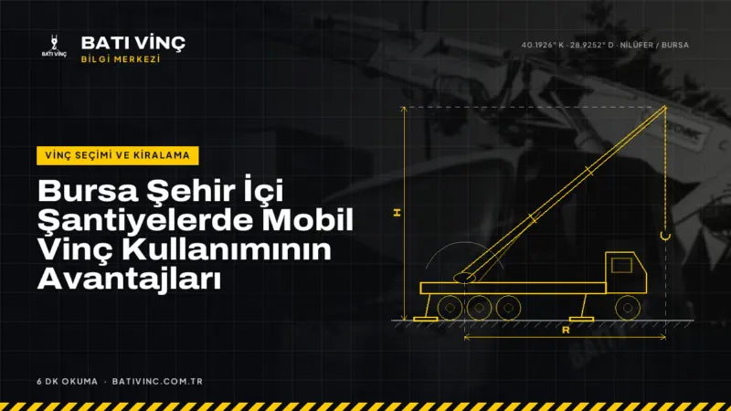 Batı Vinç Bilgi Merkezi kapak görseli: Bursa Şehir İçi Şantiyelerde Mobil Vinç Kullanımının Avantajları
