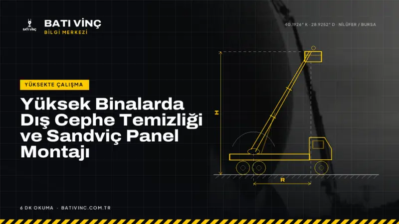 Batı Vinç Bilgi Merkezi kapak görseli: Yüksek Binalarda Dış Cephe Temizliği ve Sandviç Panel Montajı